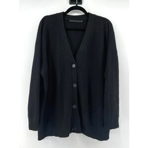 Jenni Kayne 100% Cashmere Cacoon Cardigan Sweater Women's Size M Black